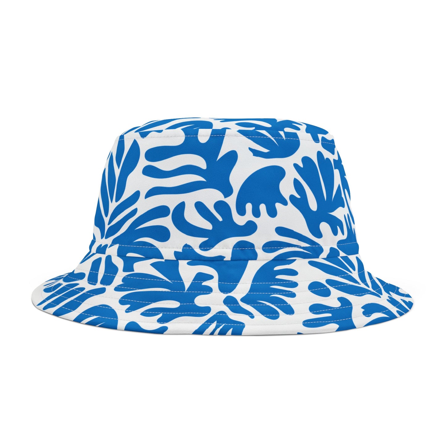 Joy ride Summer Collection Blue Tropical Pattern Stylish Floral Bucket Hat for Summer, Vacation Accessory, Beachwear, Outdoor Fun, Unisex Headwear