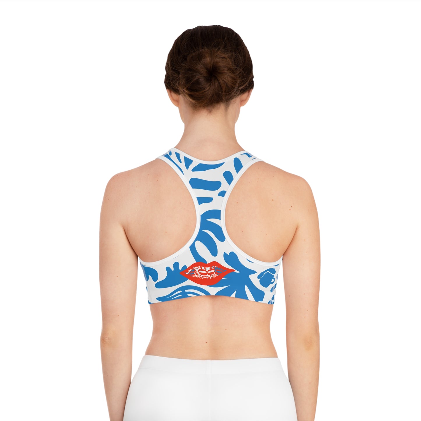 Joy ride Blue Print -Trendy Floral Sports Bra for Active Lifestyles, Gym Wear, Workout Apparel, Fitness Gear, Yoga Clothing
