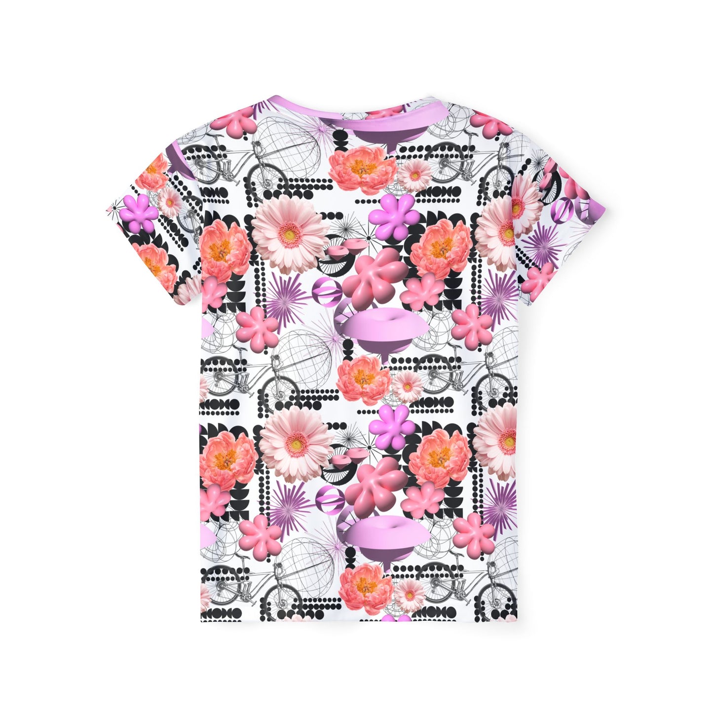 Pink Floral MTB Jersey for Women | Maximalist Y2K Botanical Mountain Bike Shirt