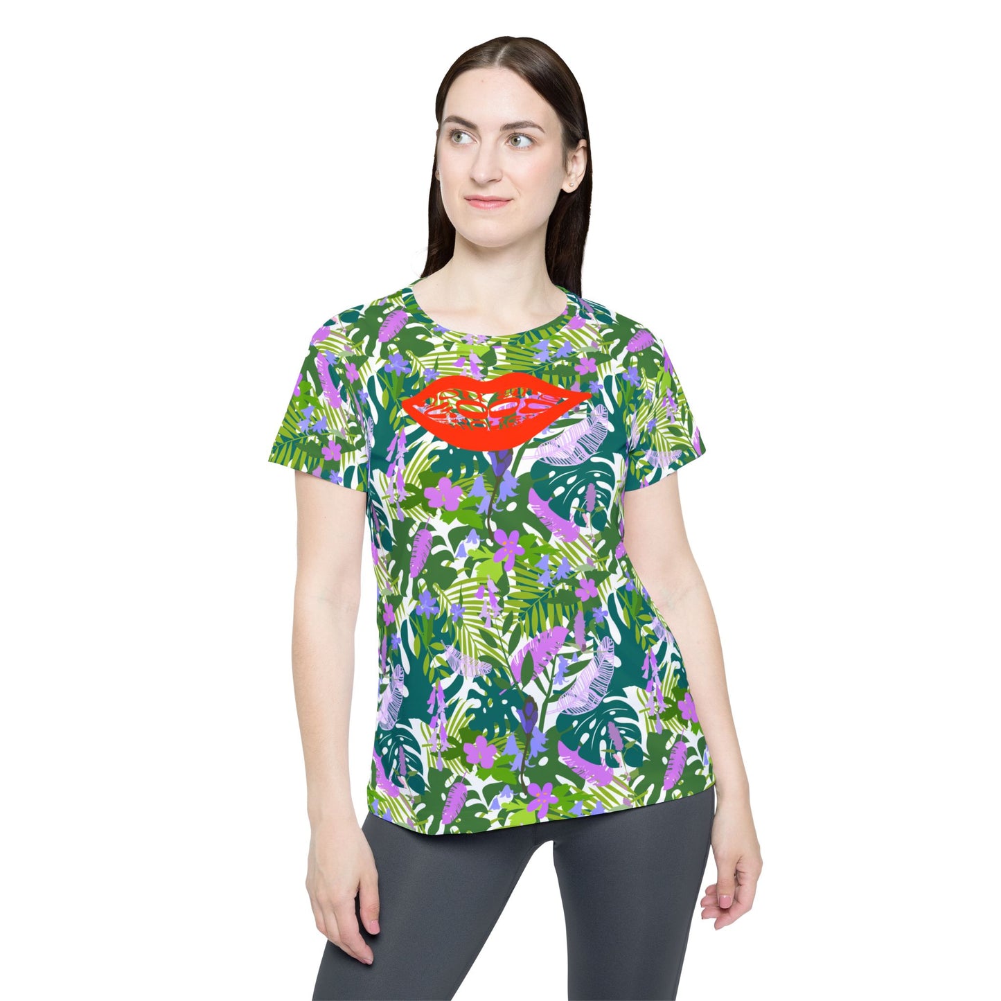 Purple Floral Tropical MTB Jersey — Moisture‑Wicking Unisex Mountain Biking Jersey