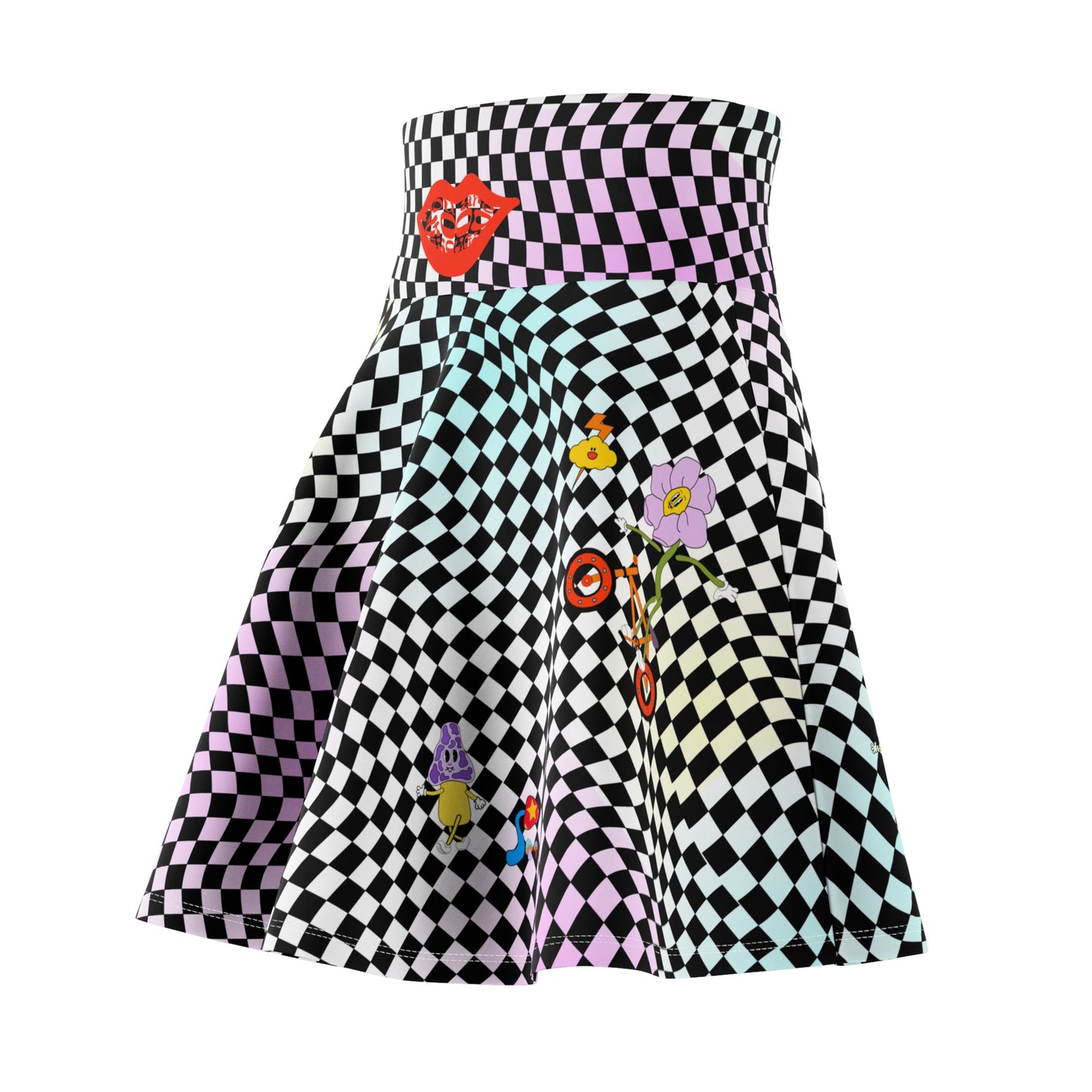 Retro Checkerboard Mountain Bike & Skater A line Skirt for mtb summer ride