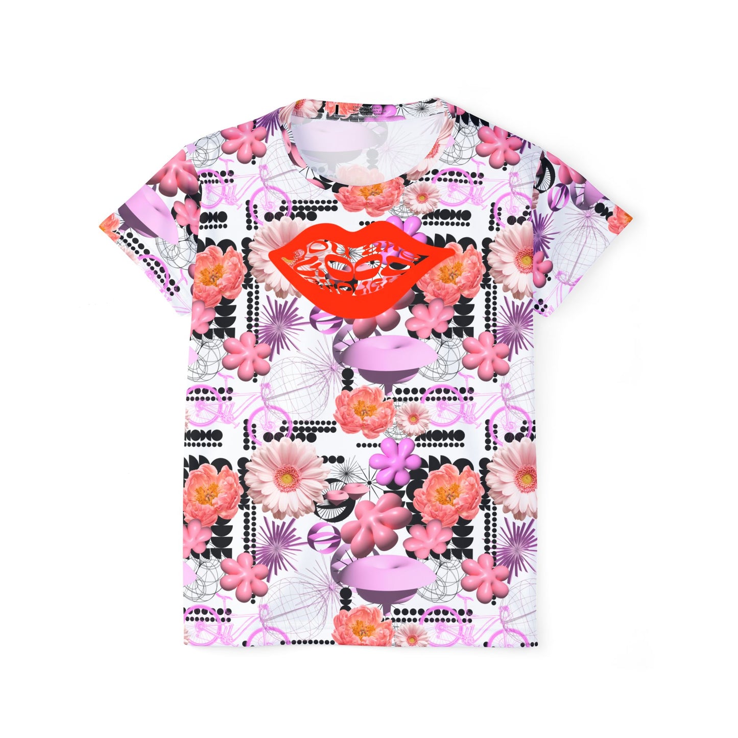 Pink Floral MTB Jersey for Women | Maximalist Y2K Botanical Mountain Bike Shirt