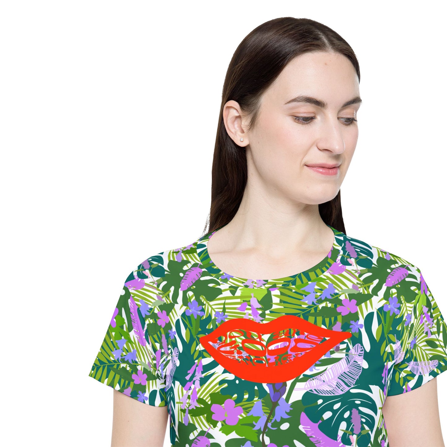 Purple Floral Tropical MTB Jersey — Moisture‑Wicking Unisex Mountain Biking Jersey