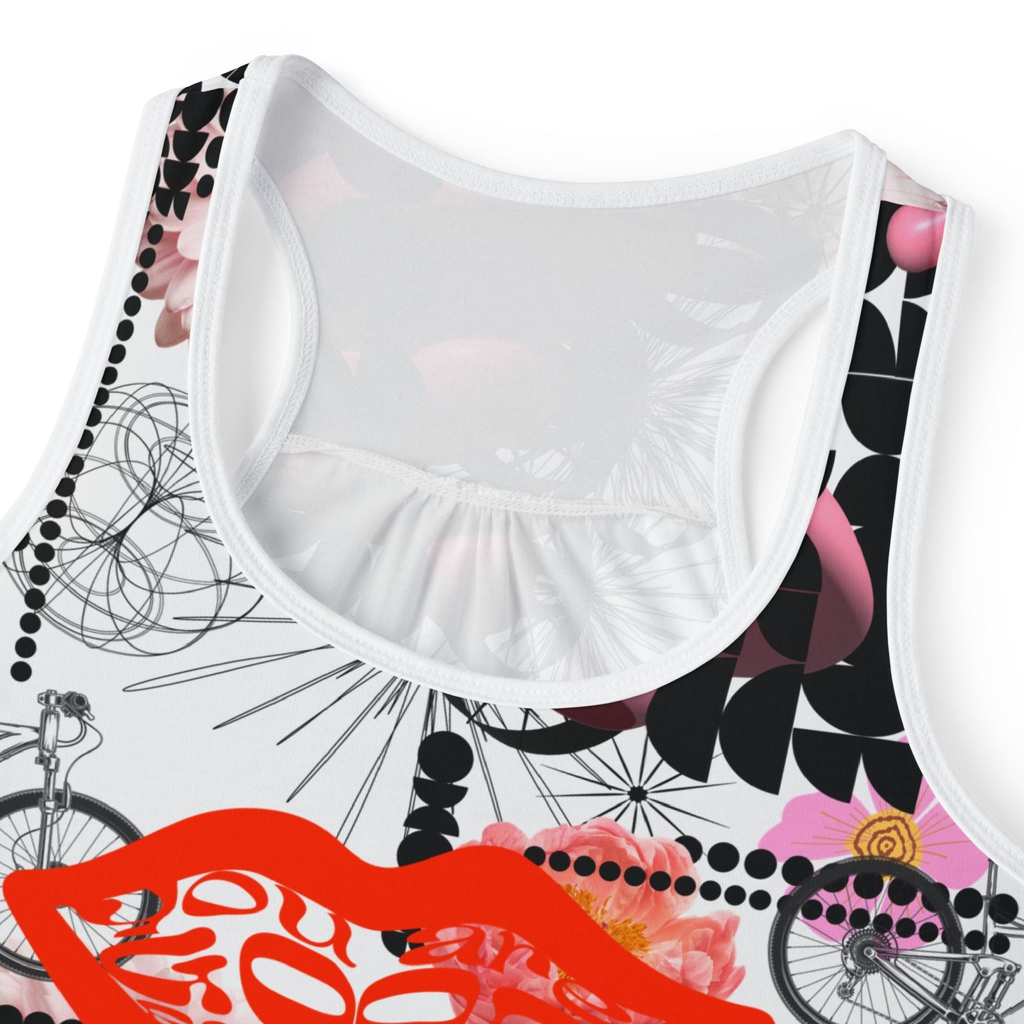 Floral Mushroom Tank Top, Avant Guard Urban Women's Sleeveless Shirt, Modern Floral Blouse, Mushroom Print Tank, Contemporary Botanical Top