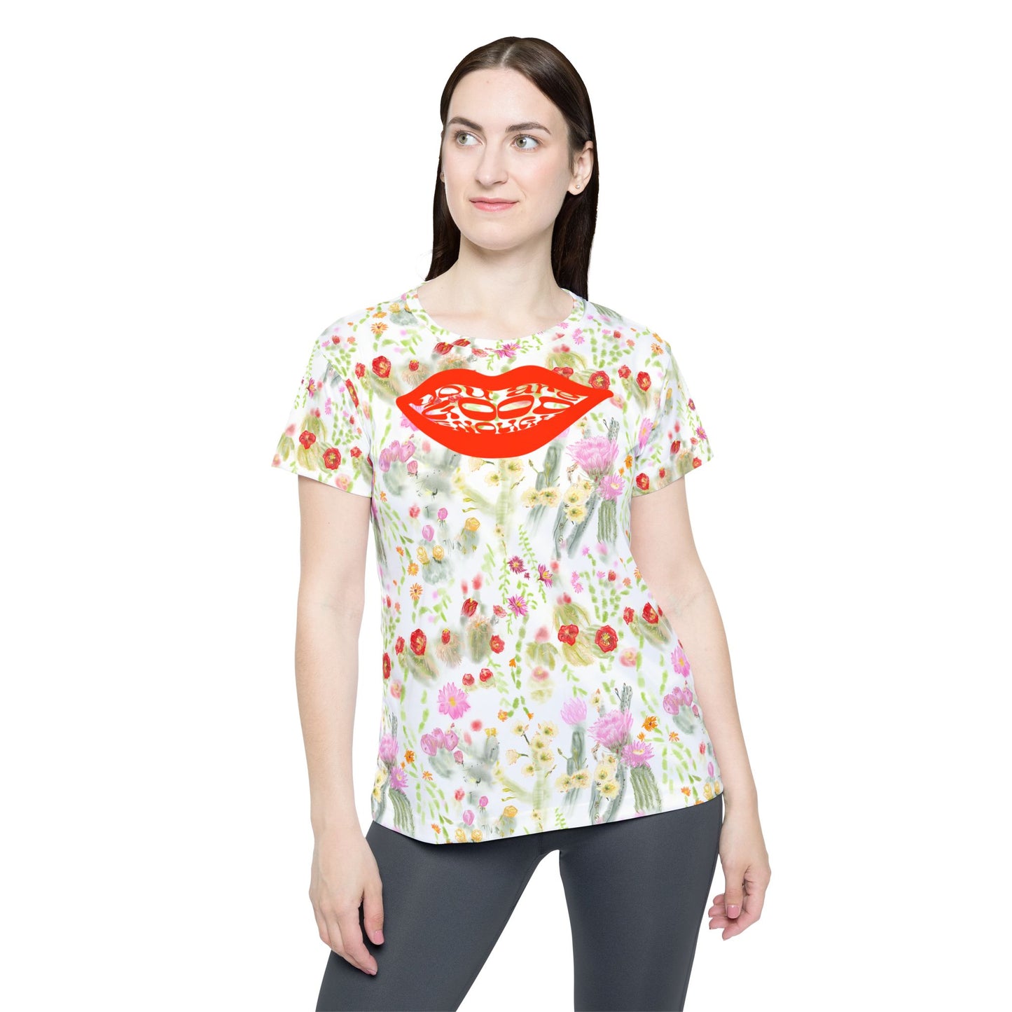 Desert Cactus floral pattern Jersey, Moisture-Wicking Active Bike Shirt