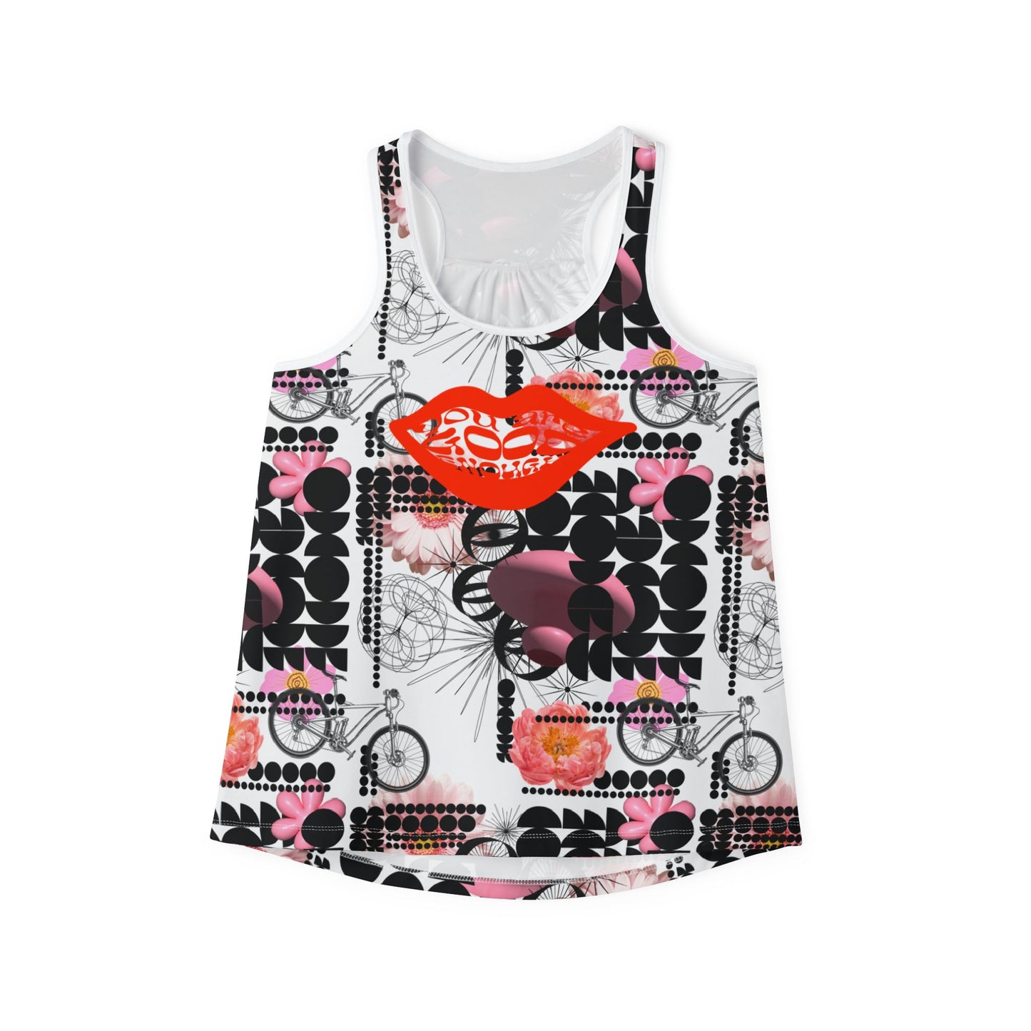 Floral Mushroom Tank Top, Avant Guard Urban Women's Sleeveless Shirt, Modern Floral Blouse, Mushroom Print Tank, Contemporary Botanical Top