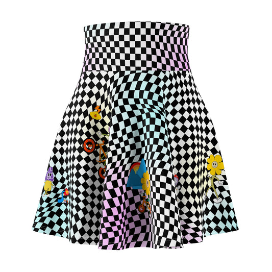 Retro Checkerboard Mountain Bike & Skater A line Skirt for mtb summer ride