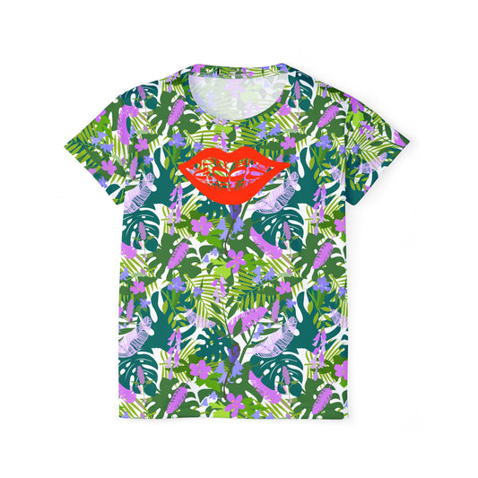 Purple Floral Tropical MTB Jersey — Moisture‑Wicking Unisex Mountain Biking Jersey