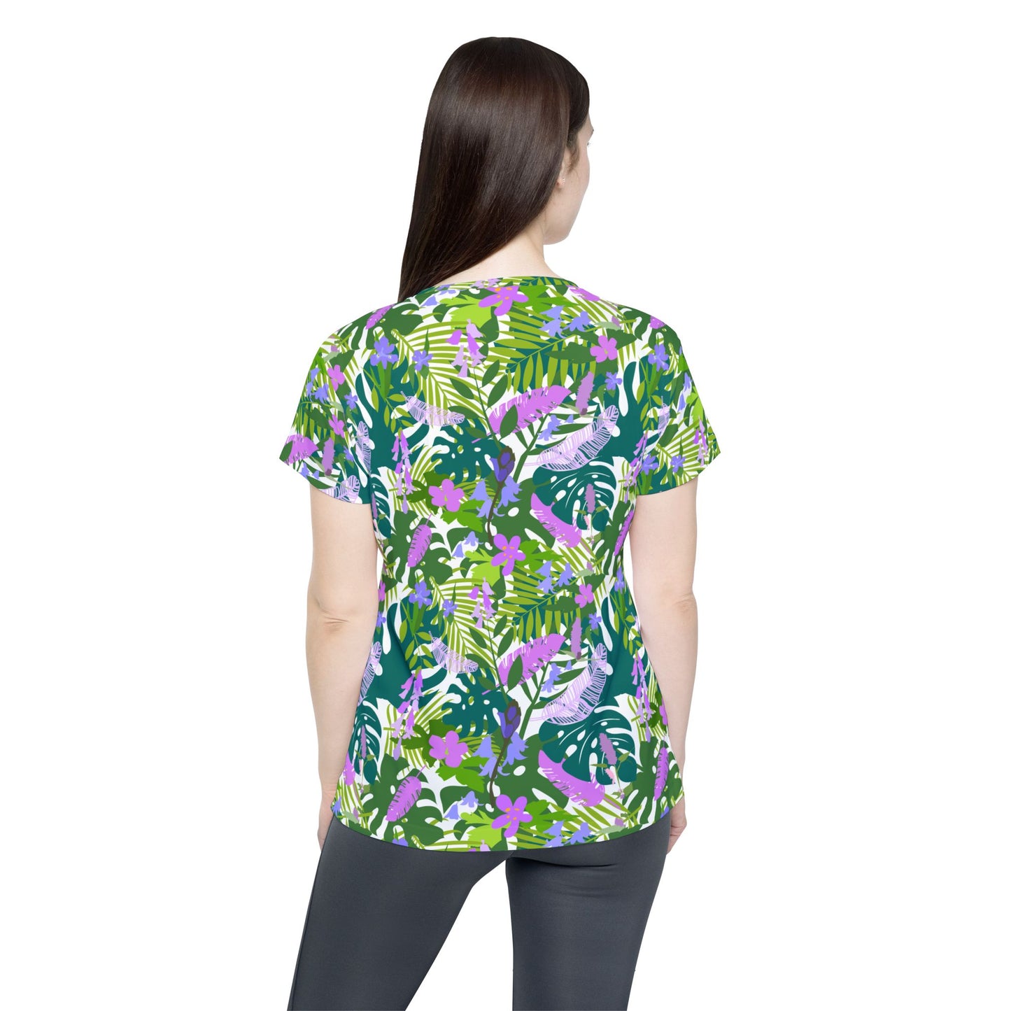 Purple Floral Tropical MTB Jersey — Moisture‑Wicking Unisex Mountain Biking Jersey