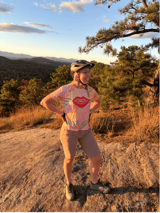Floral MTB Jersey | MTB Graphic Tee |Mountain Biking Women's Sports Jersey with Colorful Design