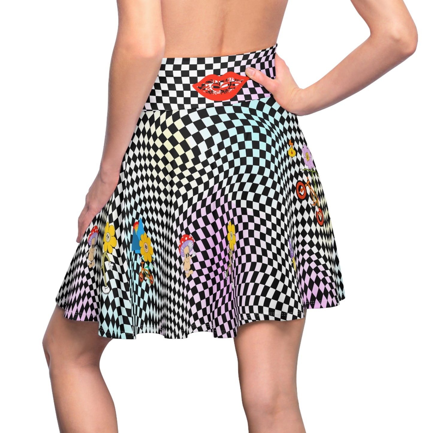 Retro Checkerboard Mountain Bike & Skater A line Skirt for mtb summer ride