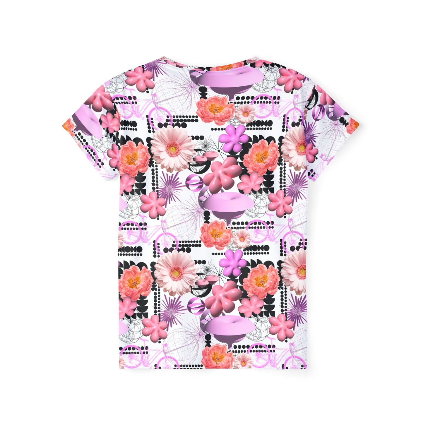 Pink Floral MTB Jersey for Women | Maximalist Y2K Botanical Mountain Bike Shirt