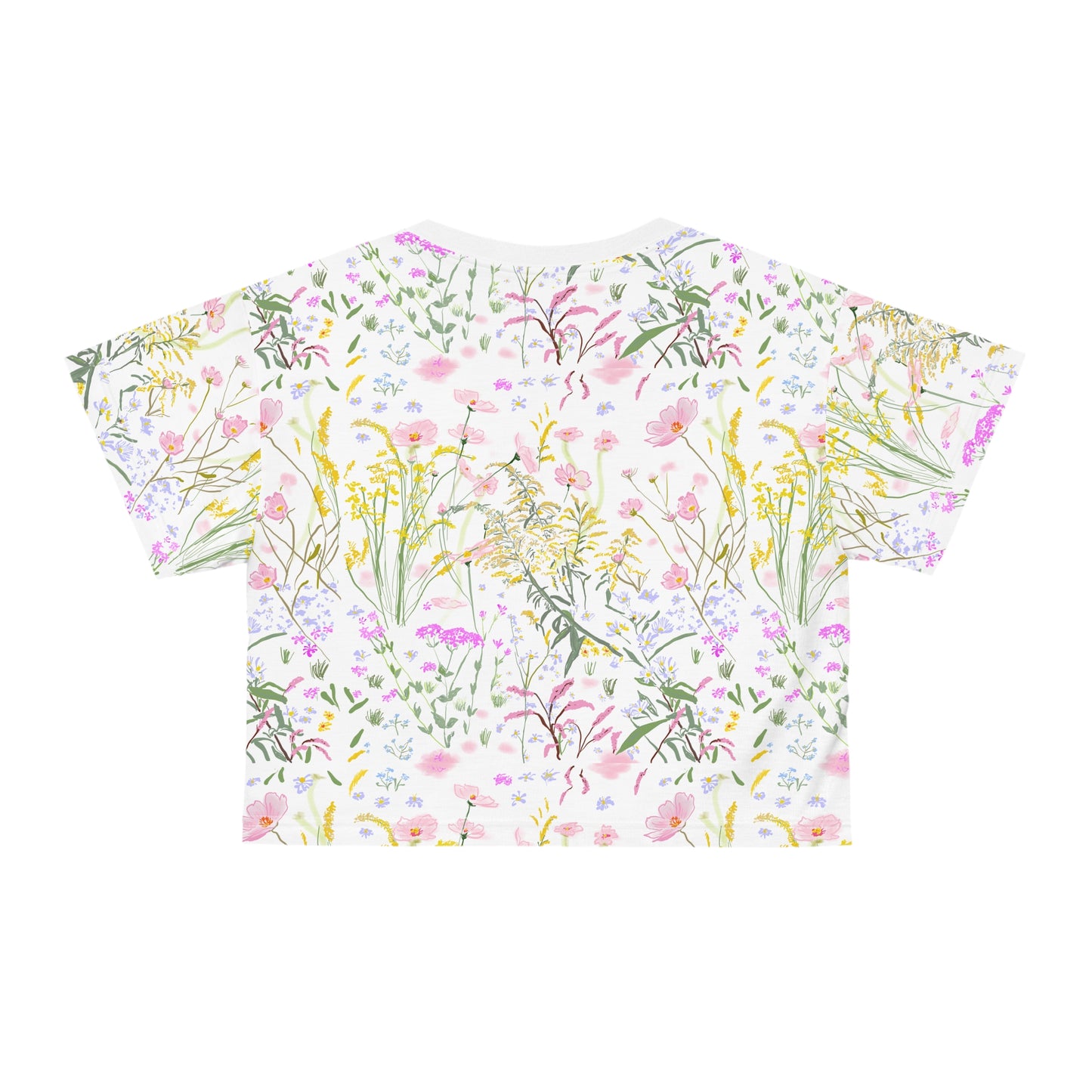 Floral Lips Crop Tee - Vibrant Sporty Style for Trendsetters and Outdoorsy Ladies