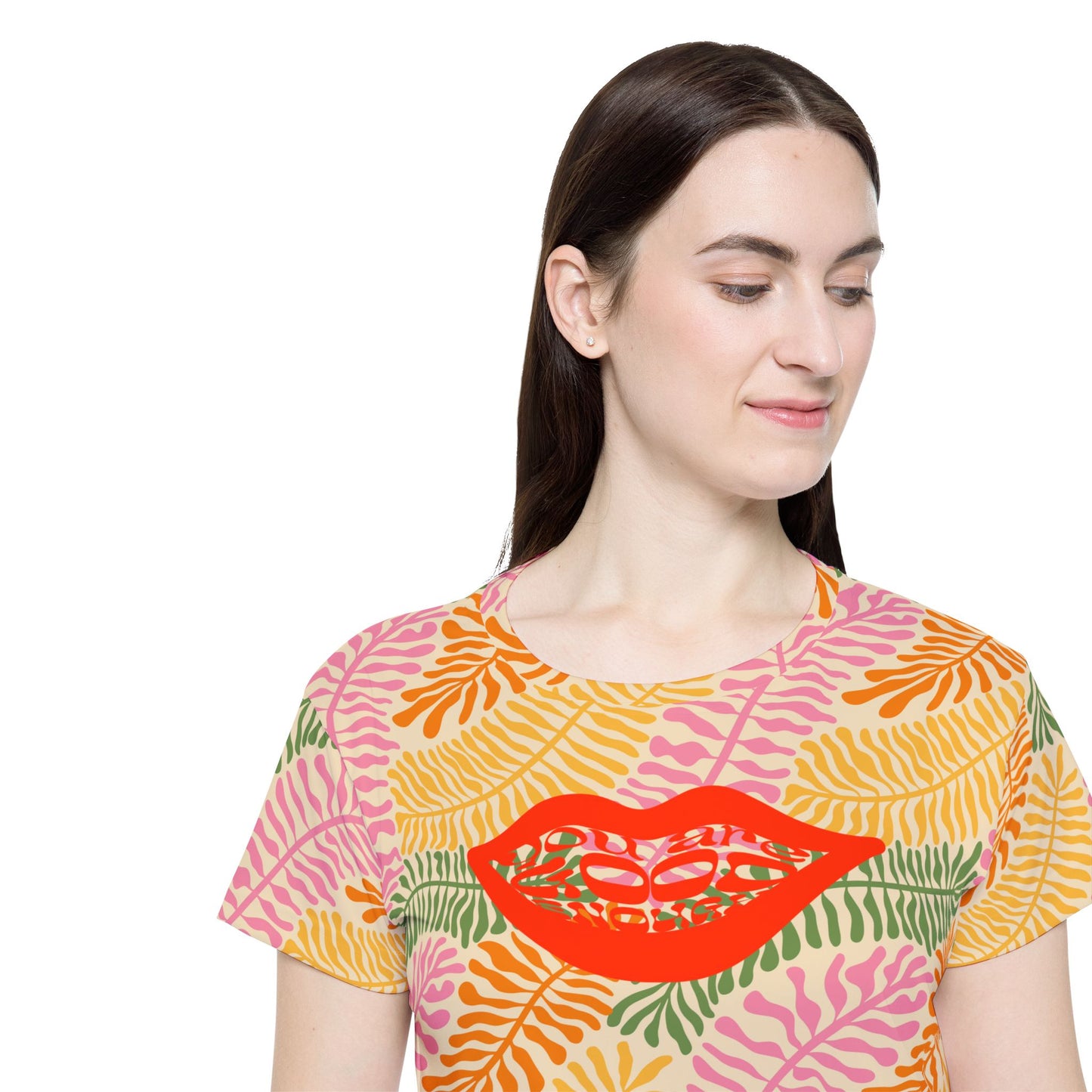 Tropical Graphic Tee, Fun Women's Sports Jersey with Bold Designs, Perfect for Summer Activities, Gift for Her, Workout Top