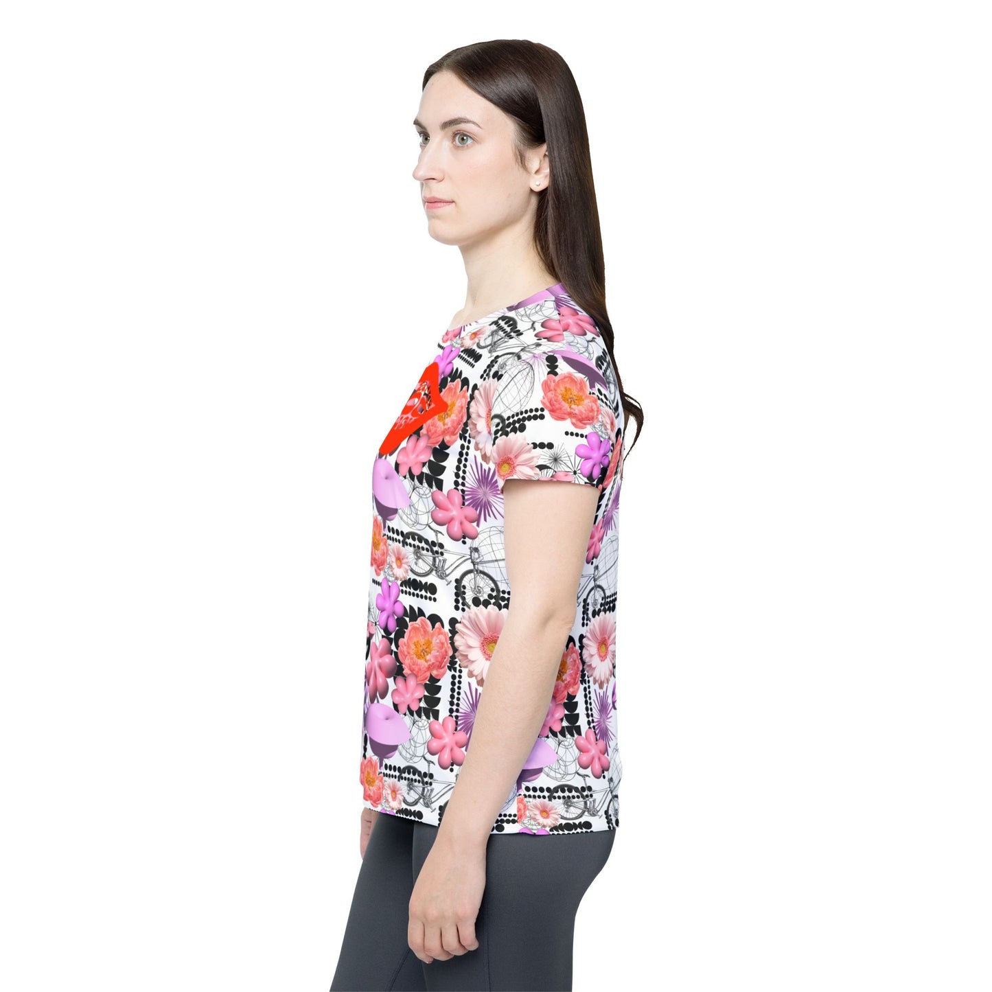 Pink Floral MTB Jersey for Women | Maximalist Y2K Botanical Mountain Bike Shirt