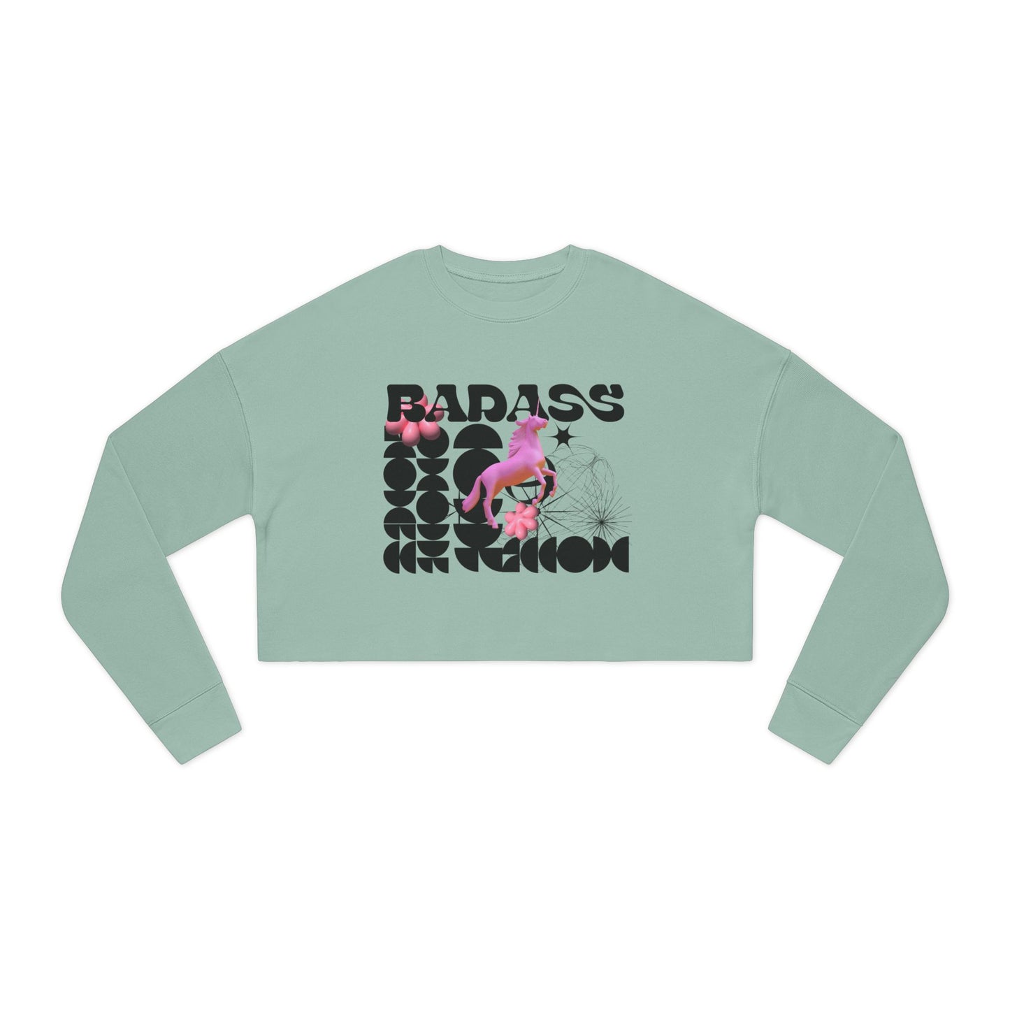 Trendy Women's Cropped Sweatshirt, Art Sweatshirt, Casual Crop Top, Birthday Gift, Statement Fashion