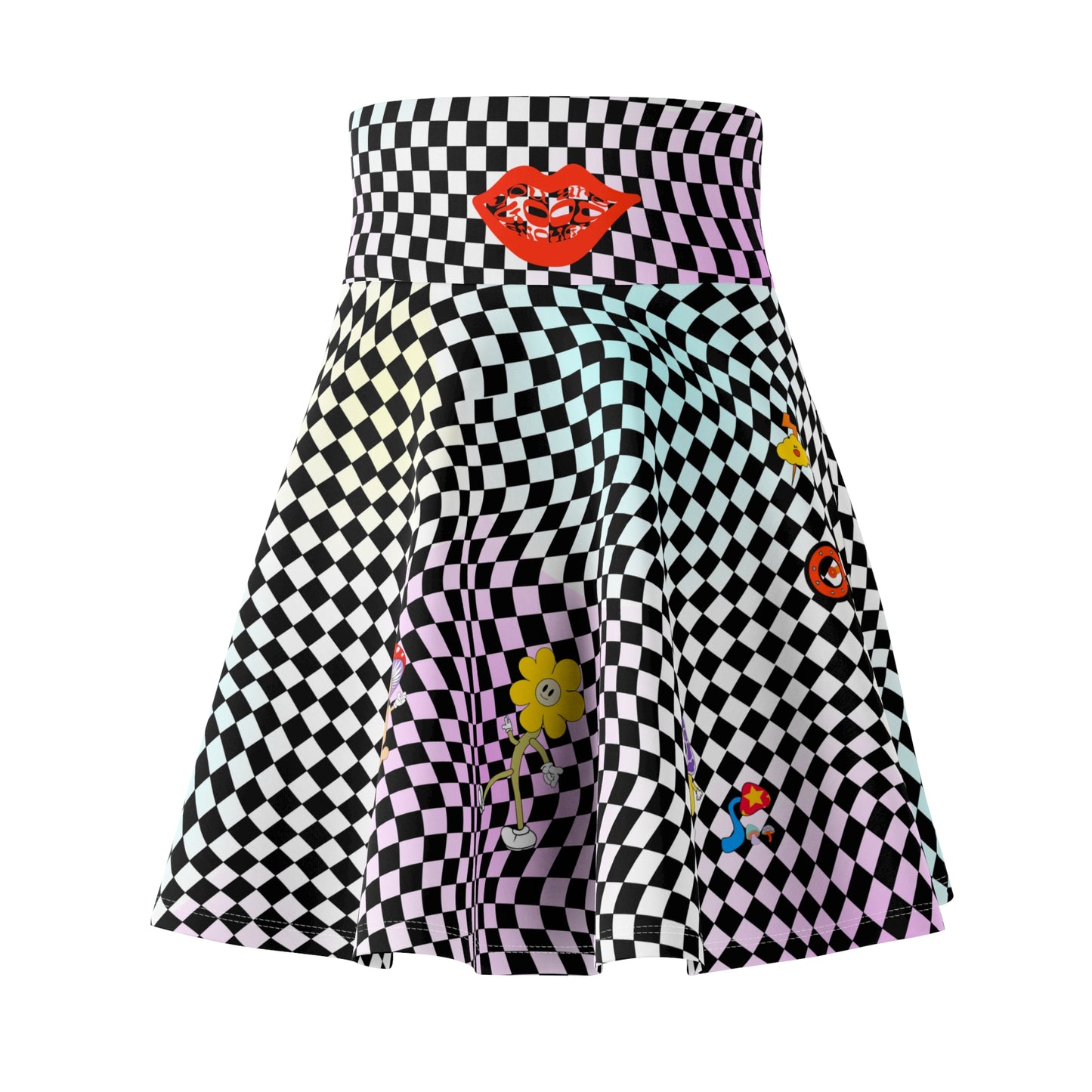 Retro Checkerboard Mountain Bike & Skater A line Skirt for mtb summer ride