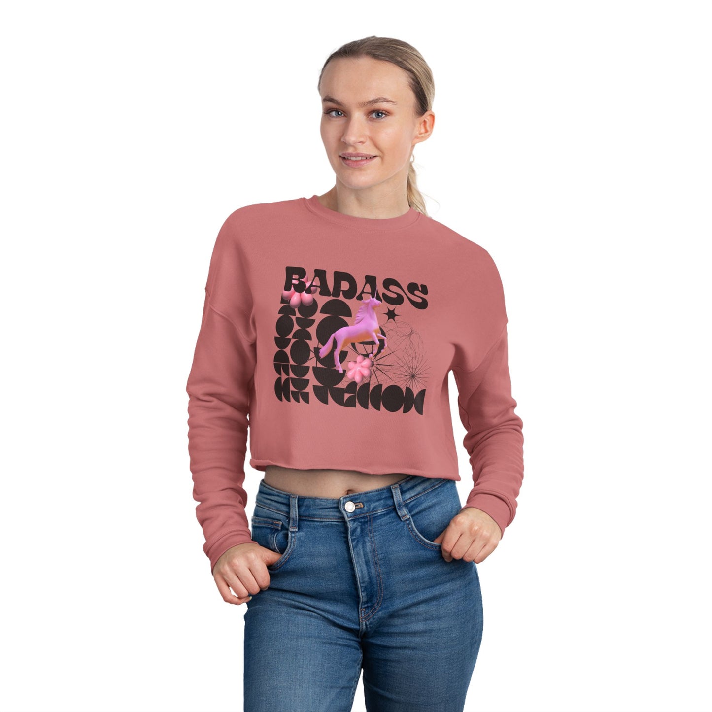 Trendy Women's Cropped Sweatshirt, Art Sweatshirt, Casual Crop Top, Birthday Gift, Statement Fashion